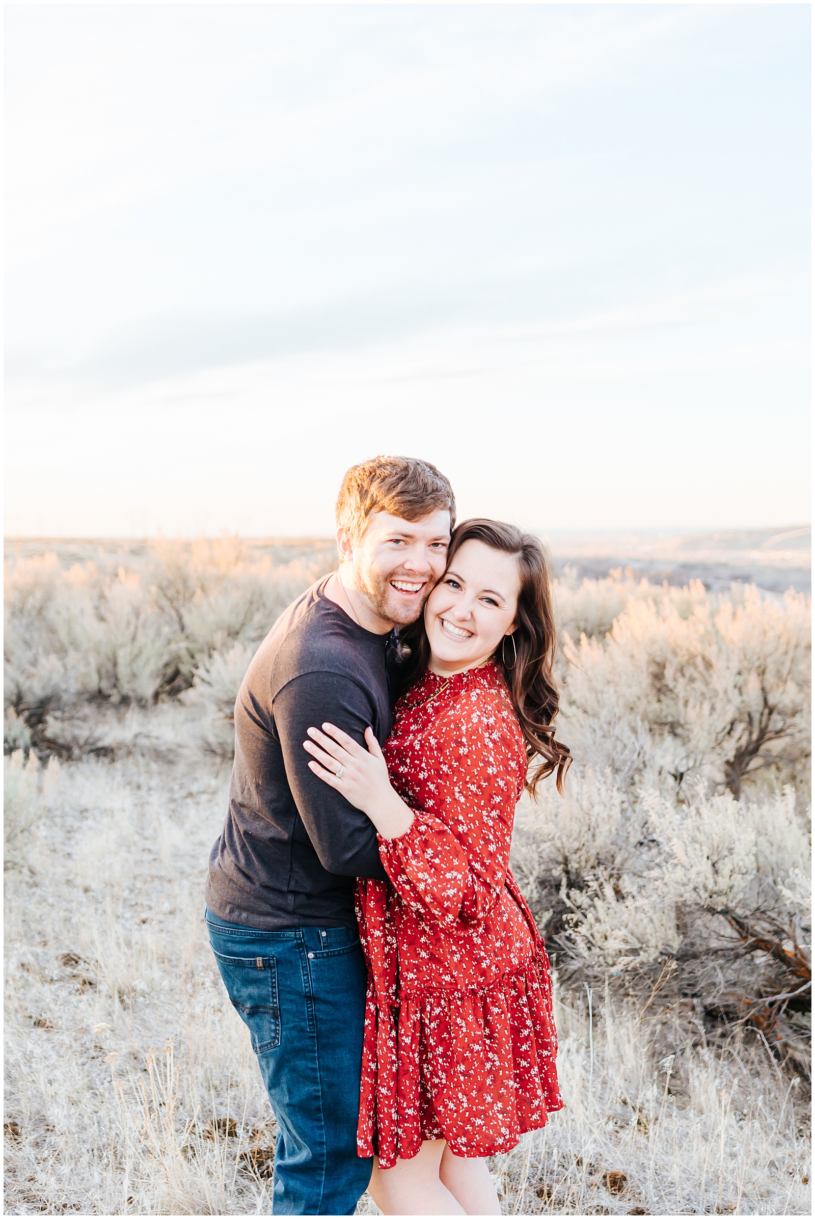 Boise Foothills Desert Engagement Photos Couple