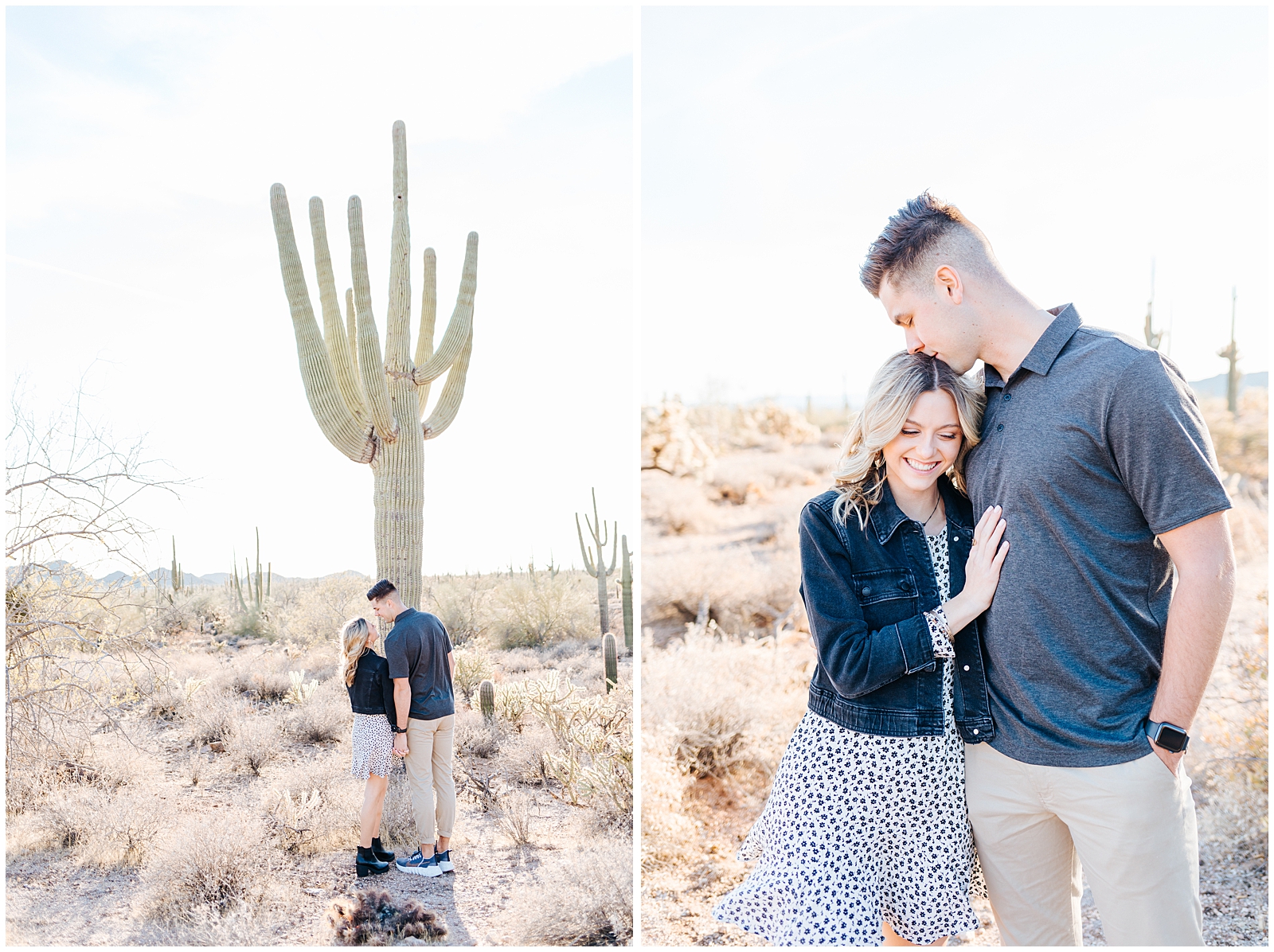 Dreamy Arizona Desert Session Couple with Cactus