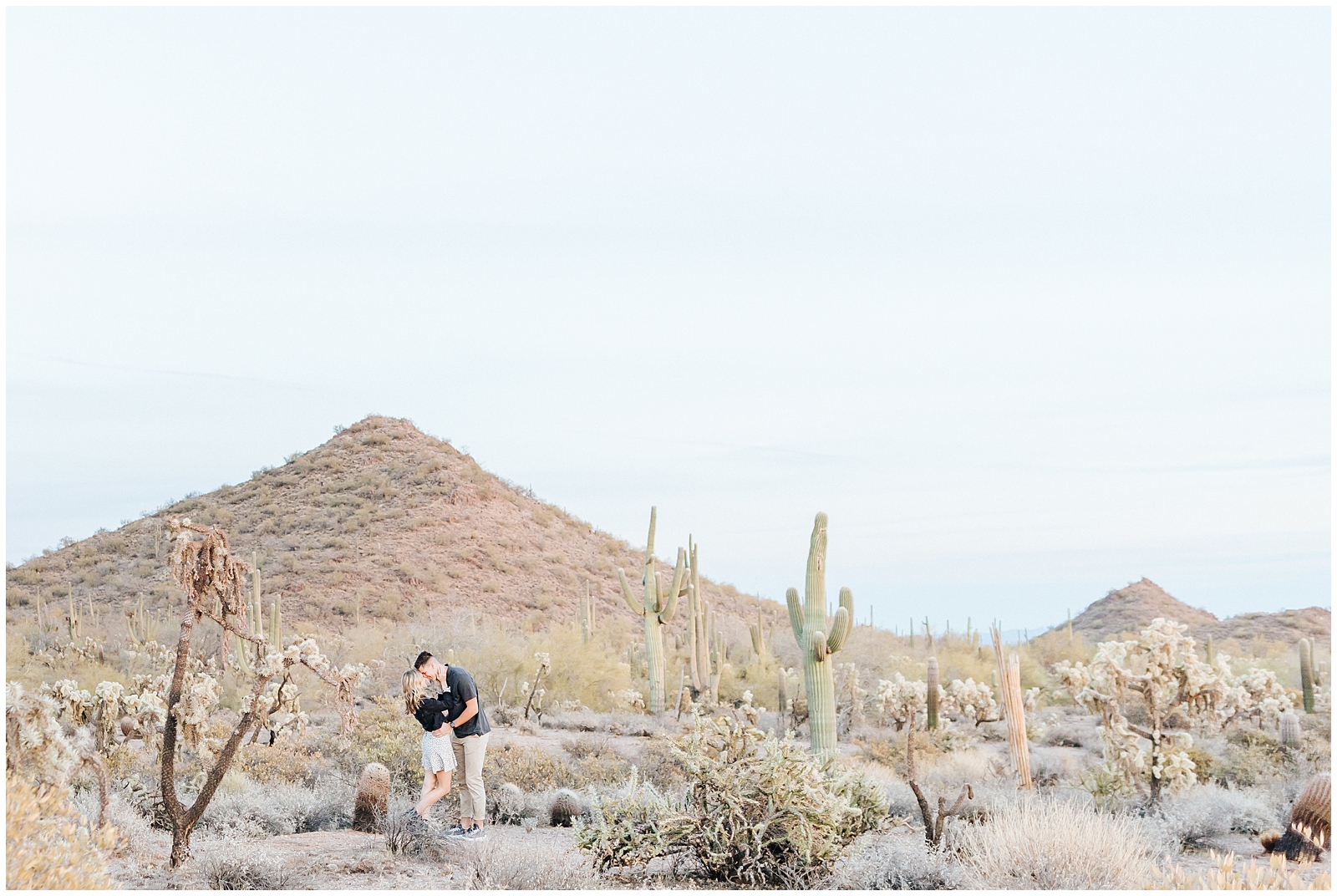 Arizona Couple Desert Session with Cacti by Karli and David