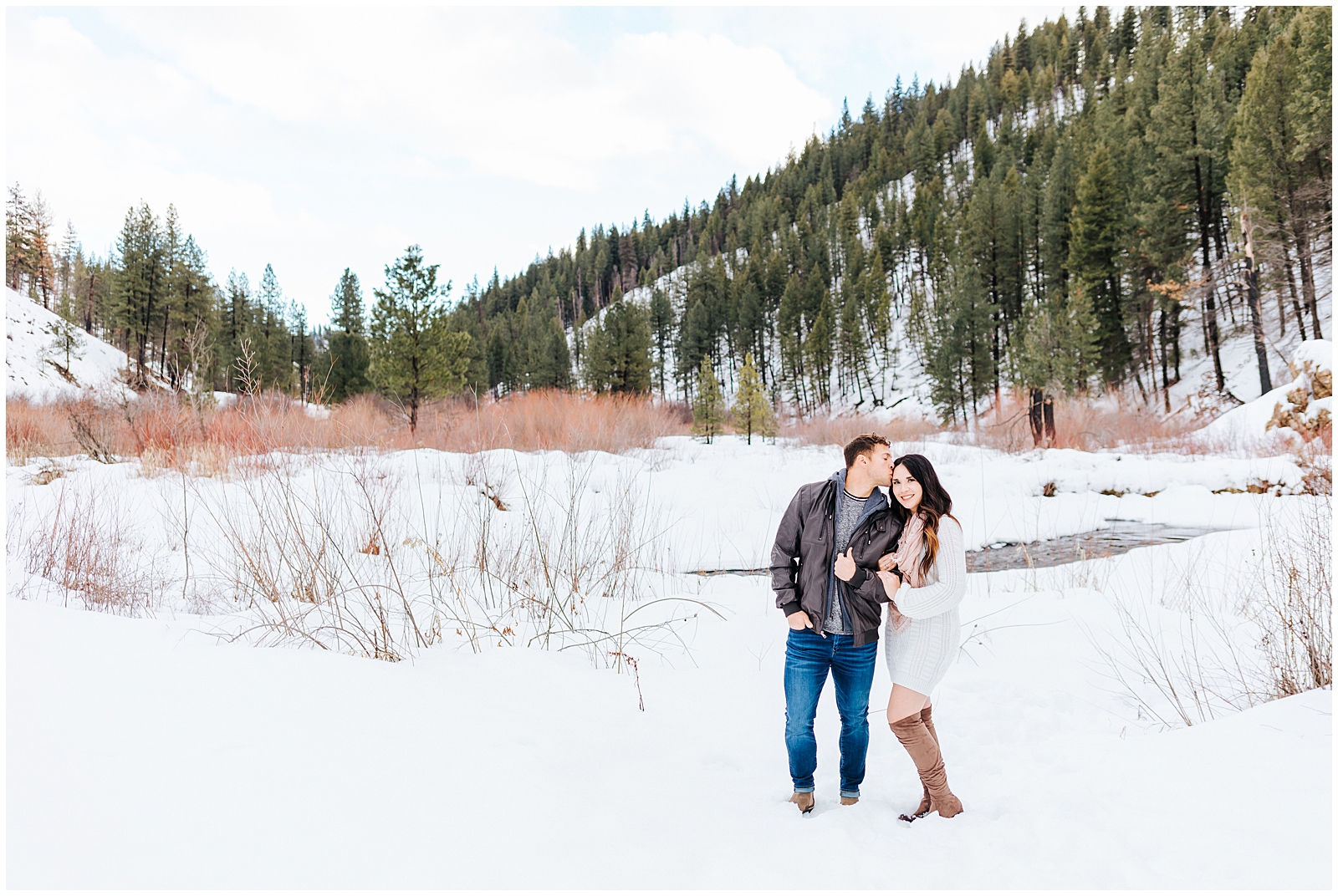 Idaho City Mountain Engagement with Evergreen Trees