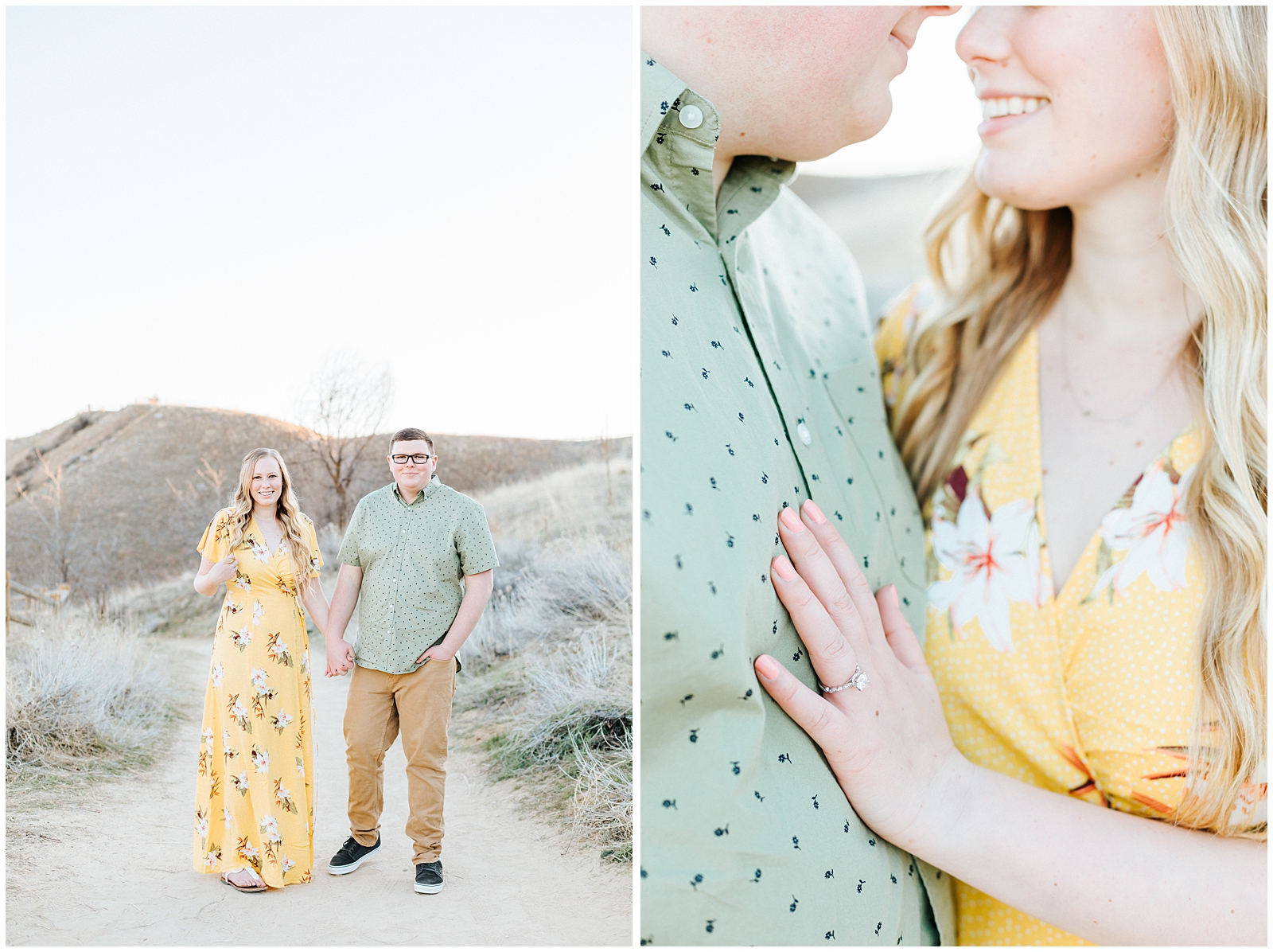 Camel's Back Spring Engagement in the Boise Foothills Engagement Session Light and Airy Photographer