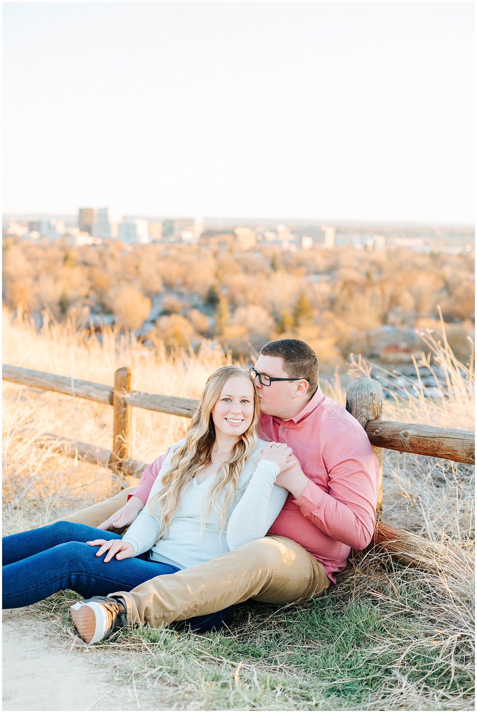 Spring Engagement Session at Camel's Back Park overlooking Boise Idaho