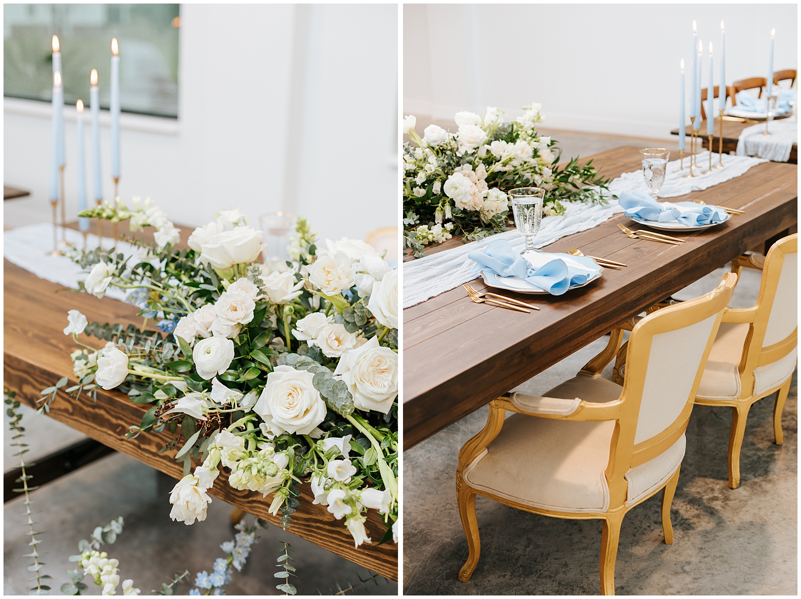 Gold Chairs and Florals at Classic Elegant Florida Wedding at Simpson Lakes