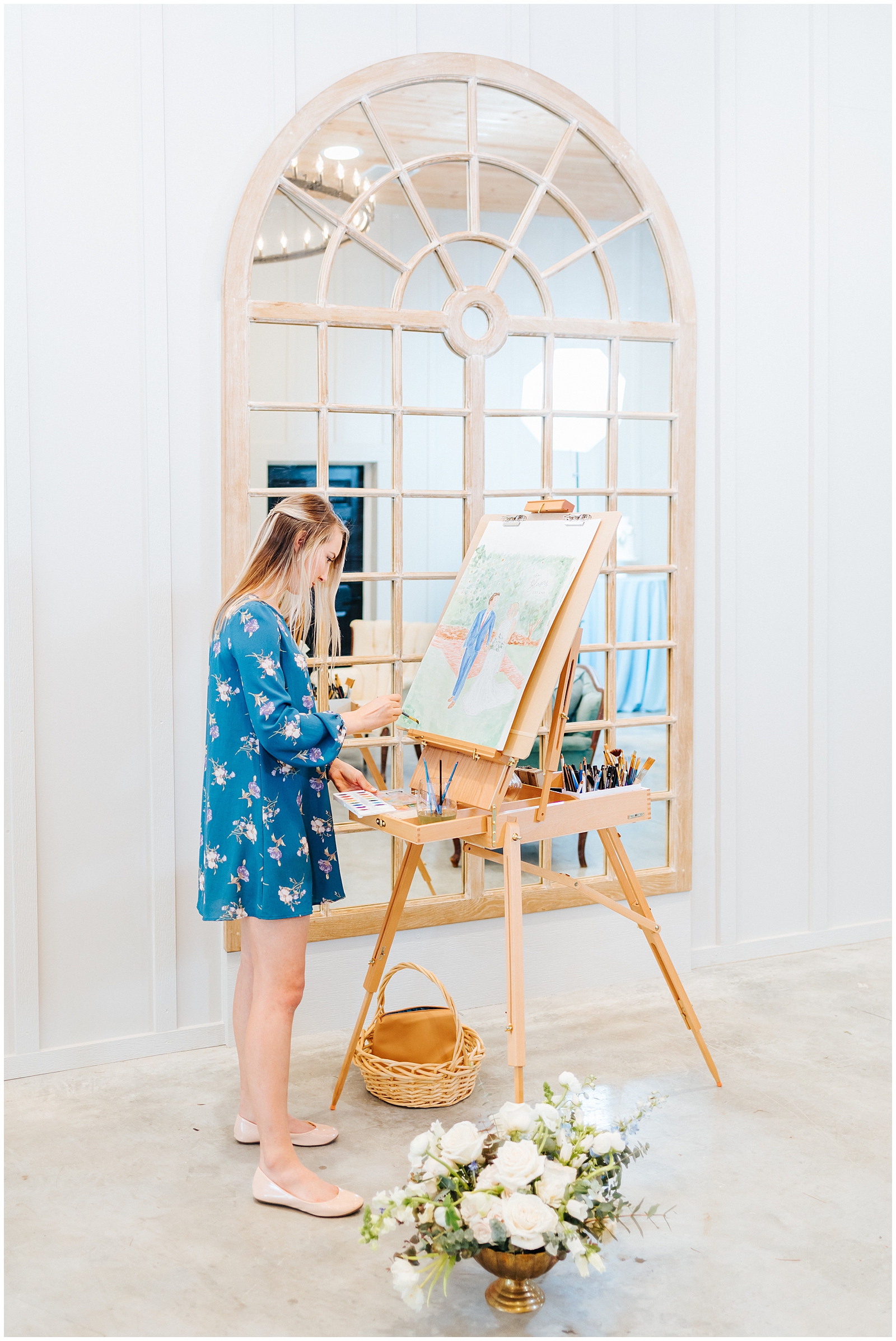 Live Painting at Wedding of the couple at Classic Elegant Florida Wedding