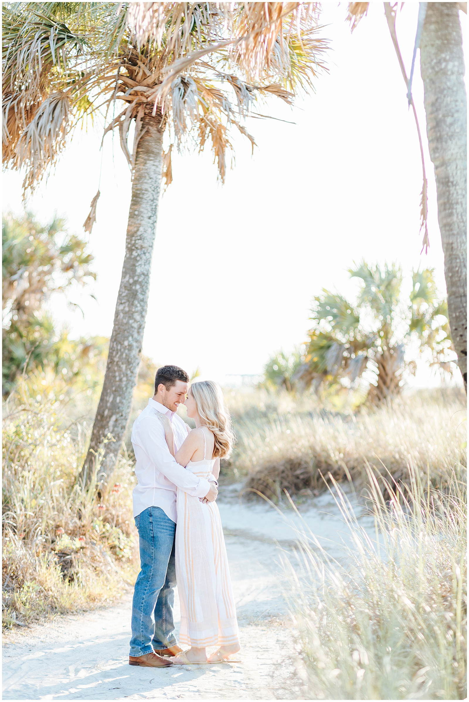 Florida Beach Engagement session with Palm Trees