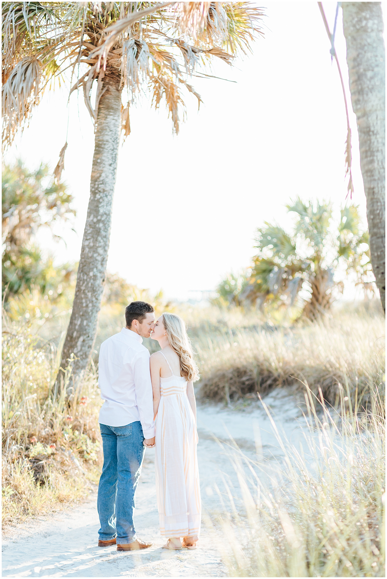 Fort Desoto Park Beachy Anniversary Photos with Palm Trees