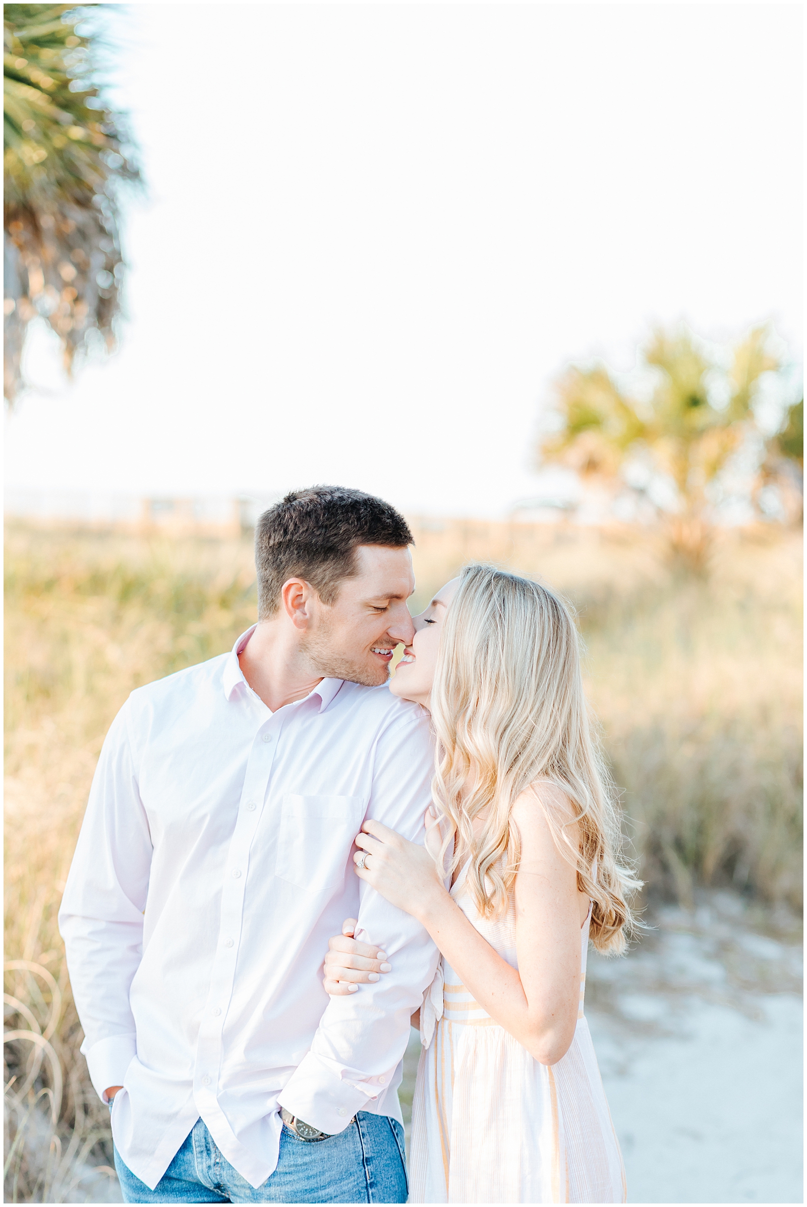 Fort Desoto Florida Couples Session at Golden Hour on the Beach