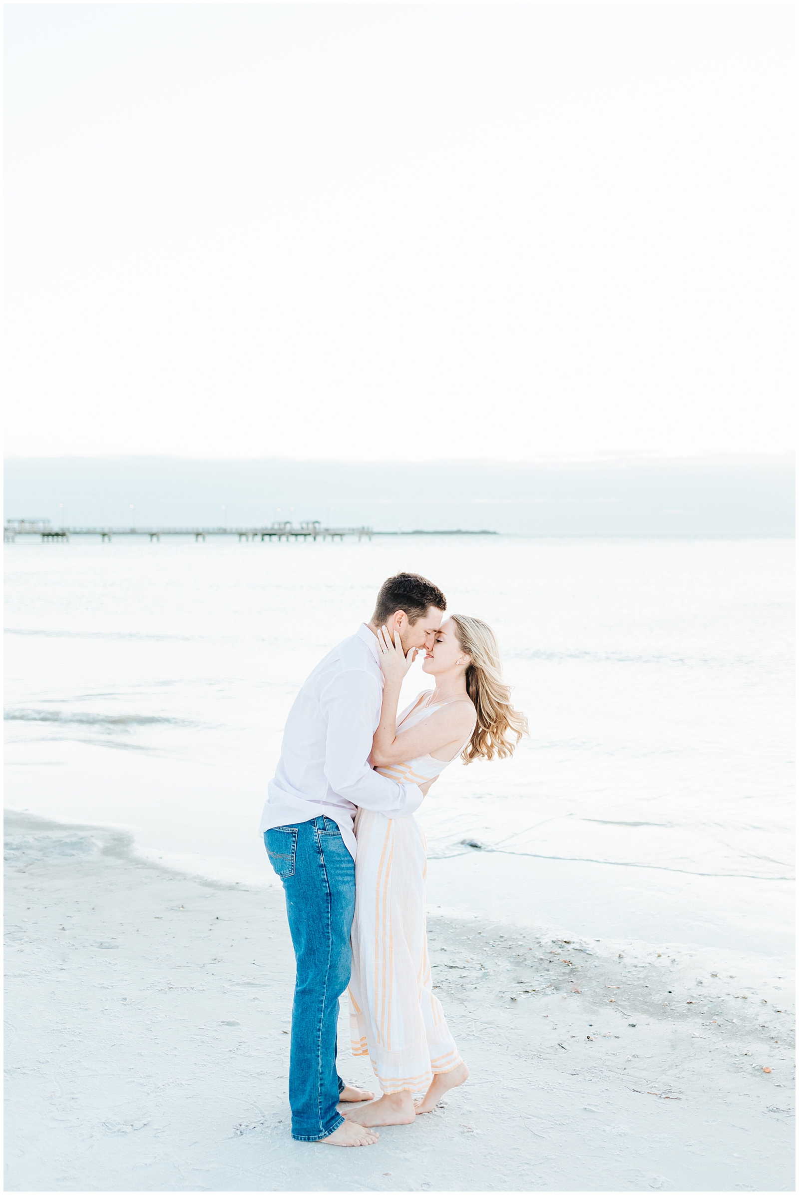 Fort Desoto Florida Couples Session on the beach at golden hour