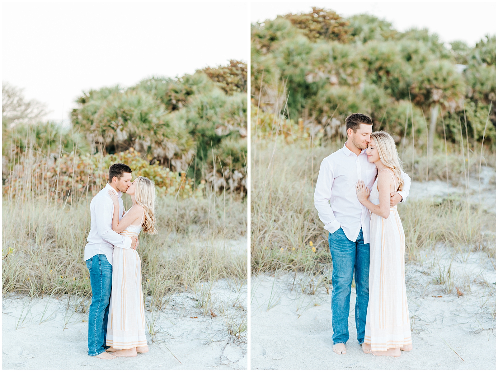 Beachy Anniversary session with palm trees at Fort Desoto in St. Petersburg Florida