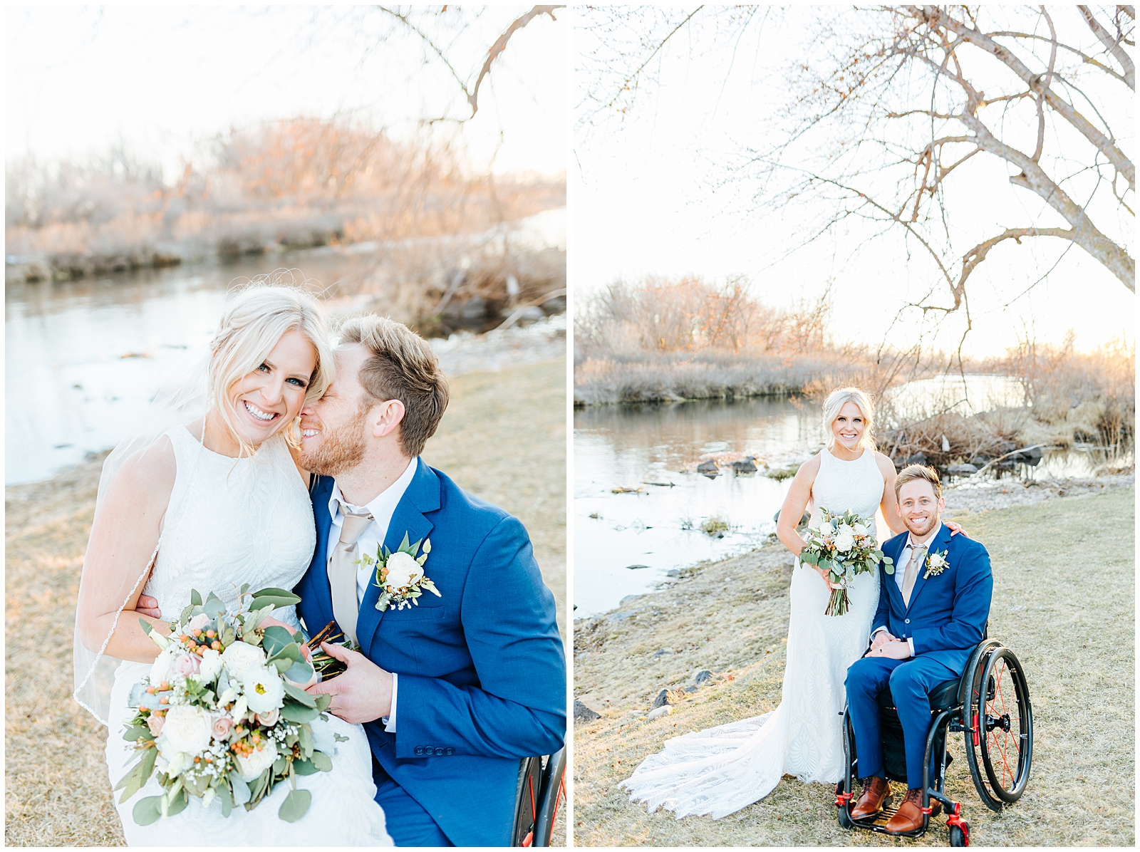 Husband and Wife Golden Hour Portraits at Heartfelt Idaho Spring Elopement