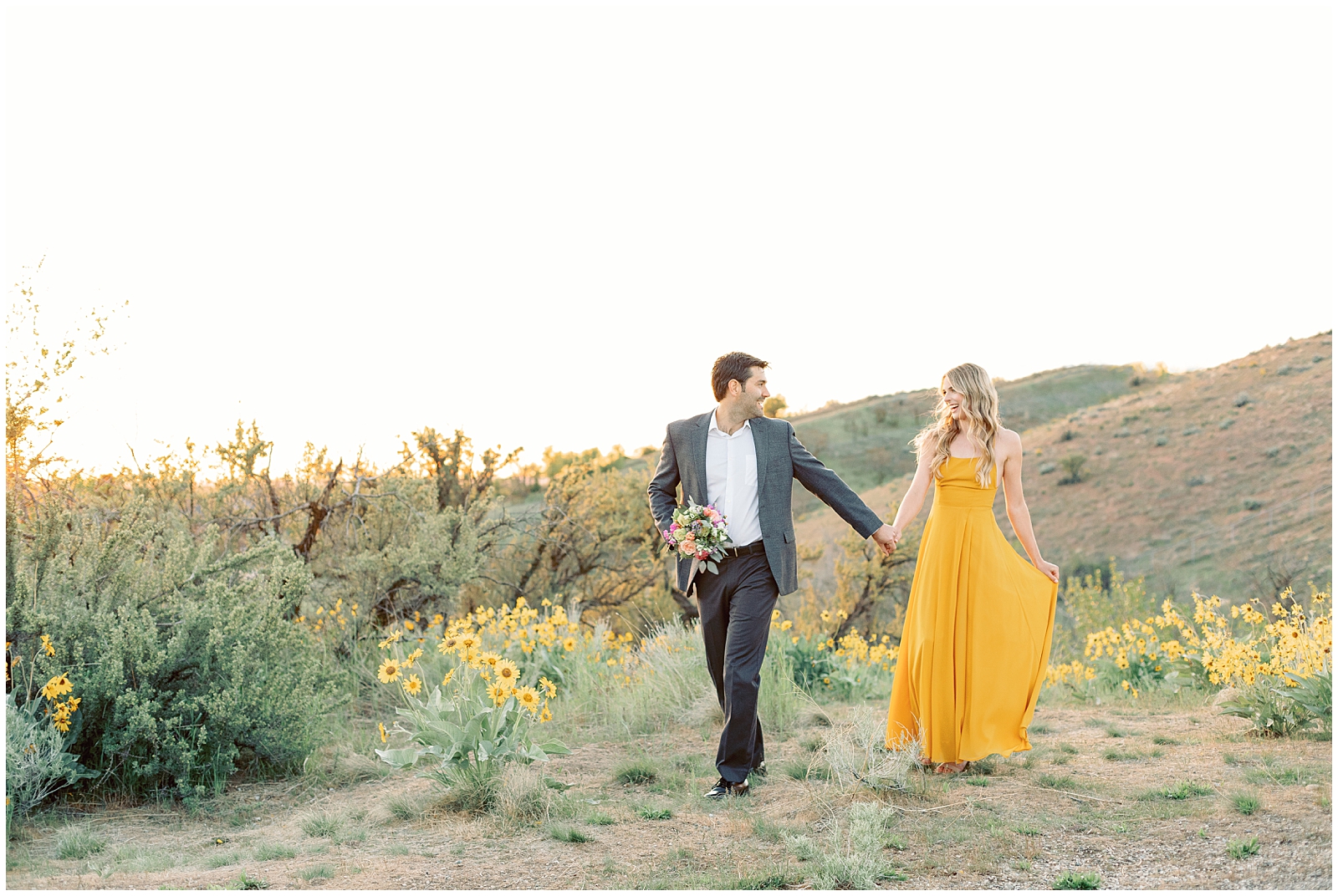 Dreamy Elegant Boise Foothills Engagement Session by Karli and David Photography