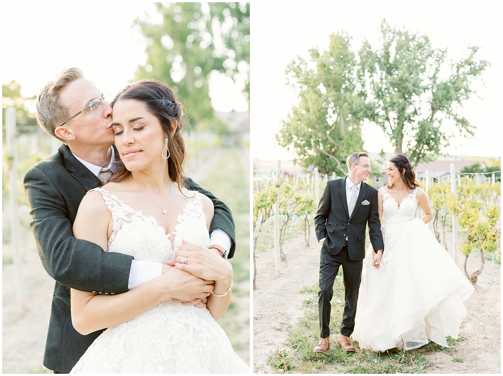 Idaho Spring Vineyard Wedding Husband and Wife Golden Hour Photos