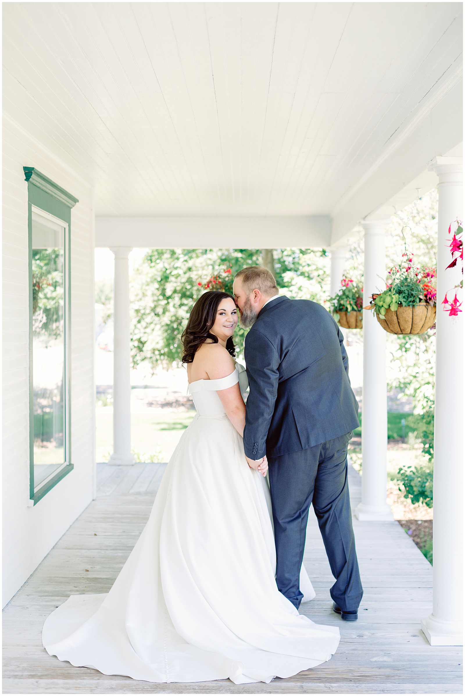 Bride and Groom Portraits together on the wedding day at dreamy idaho garden wedding