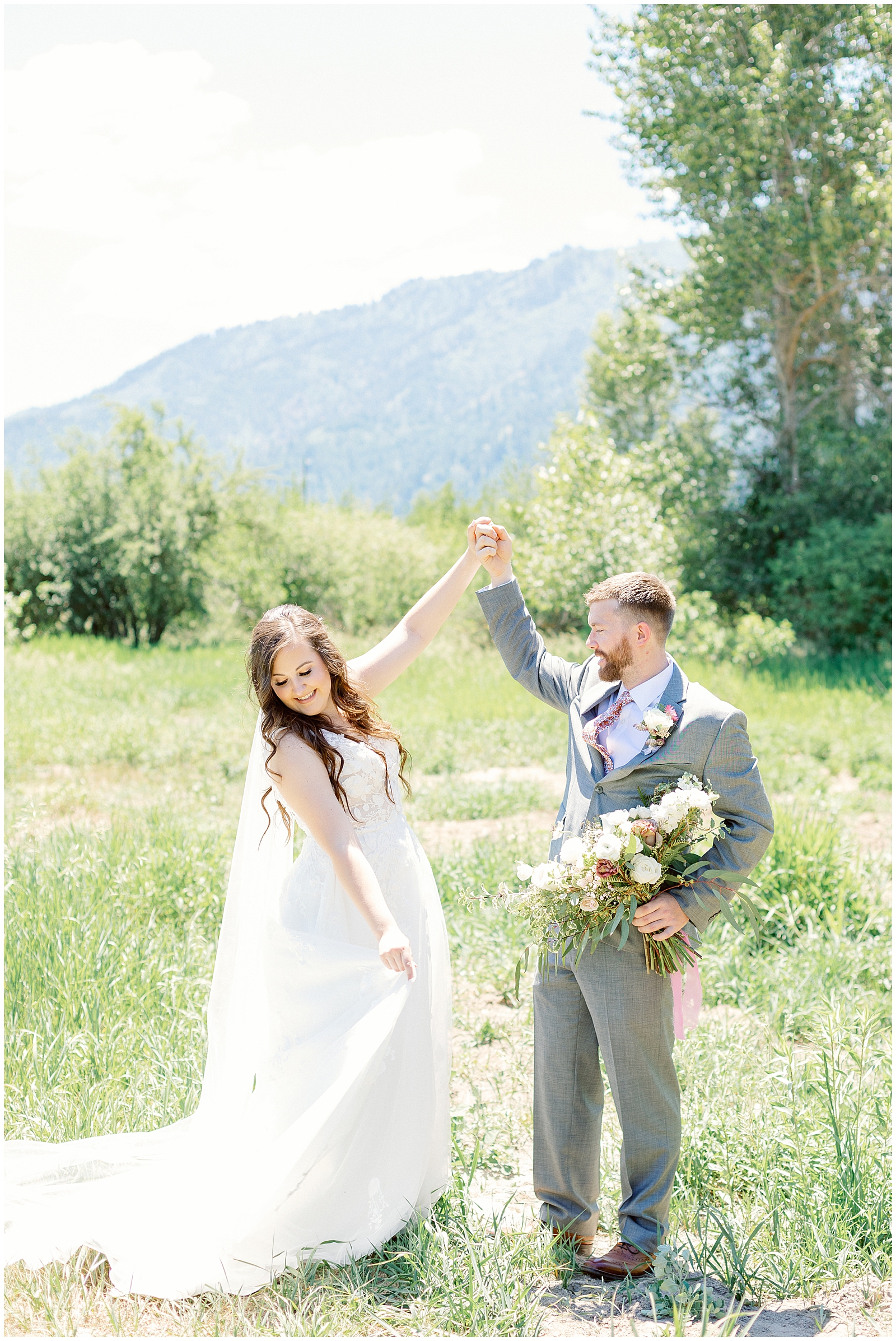 Gorgeous Idaho Mountain Wedding Bride and Groom