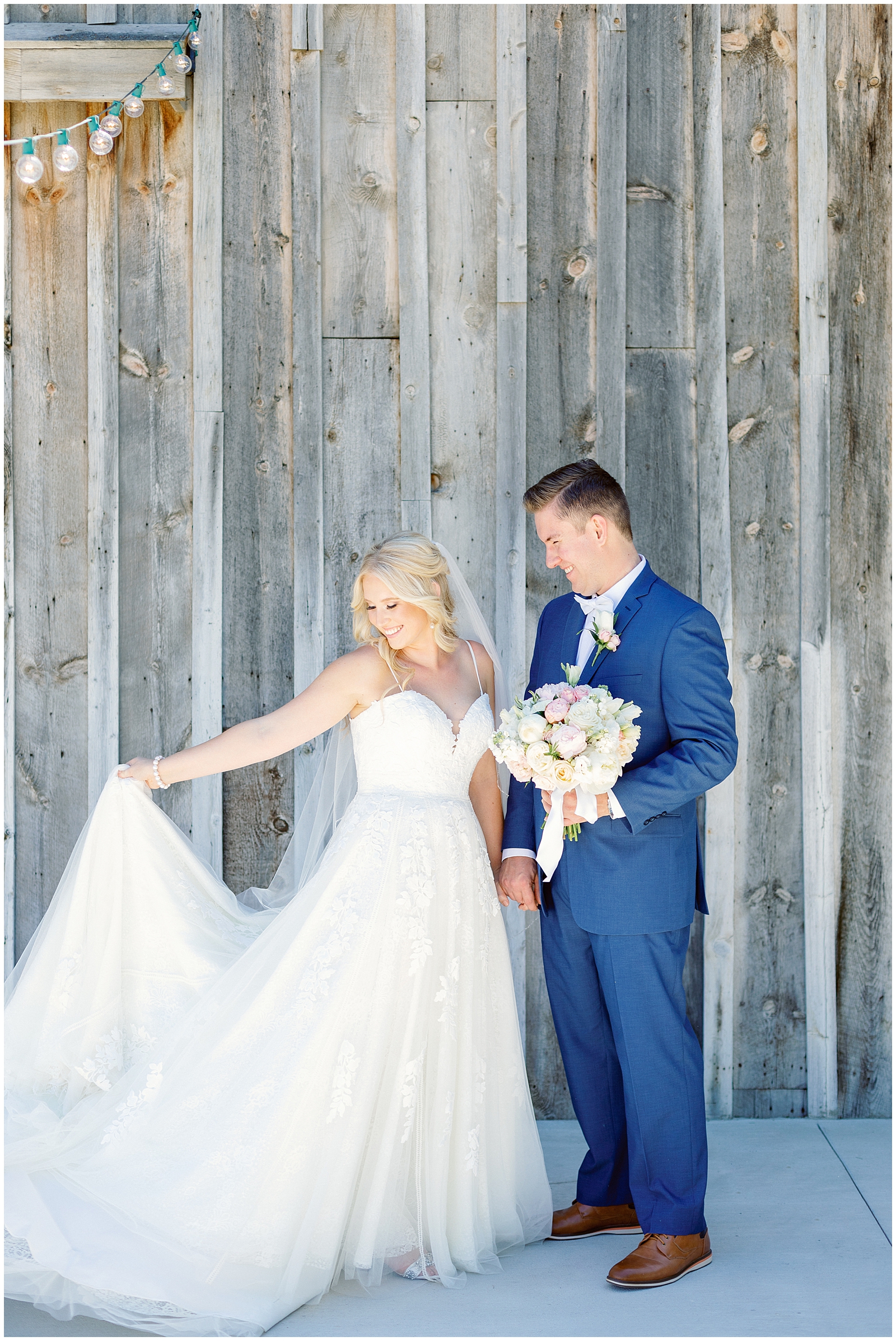 Portraits of the Bride and Groom at Romantic Still Water Hollow Wedding
