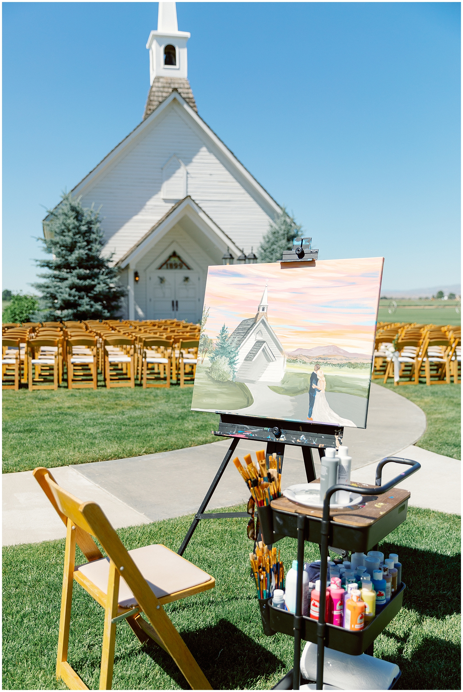 Live Painting at Romantic Still Water Hollow Wedding 