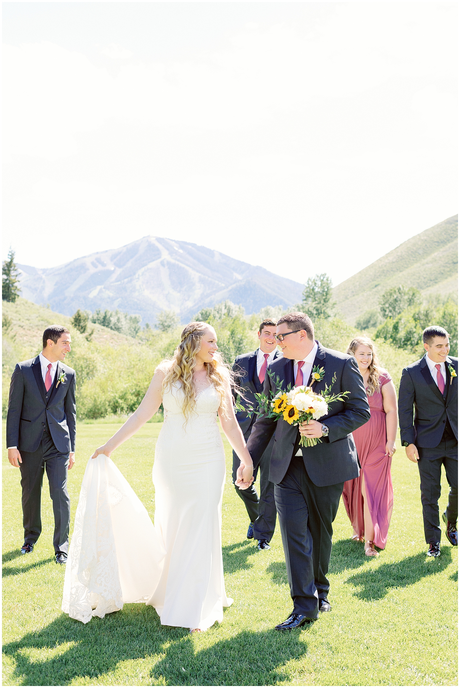 Bridal Party at Sun Valley Wedding Trail Creek Cabin