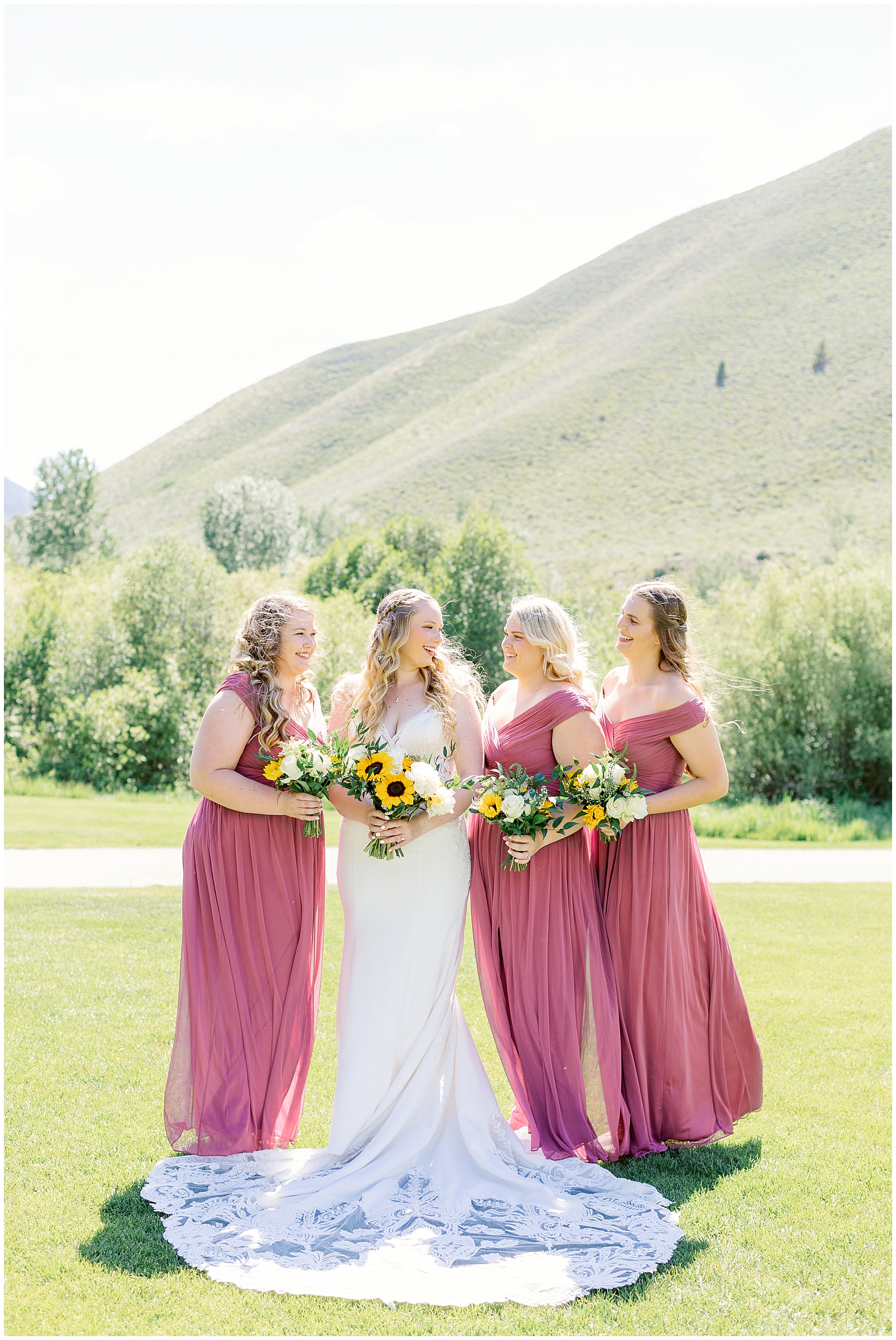 Bridesmaids at Trail Creek Cabin Wedding in Sun Valley, Idaho