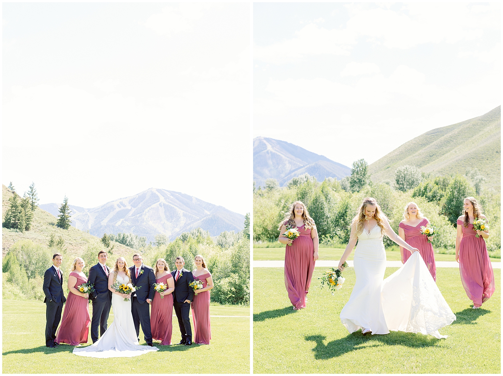 Bridal Party at Sun Valley Wedding Trail Creek Cabin