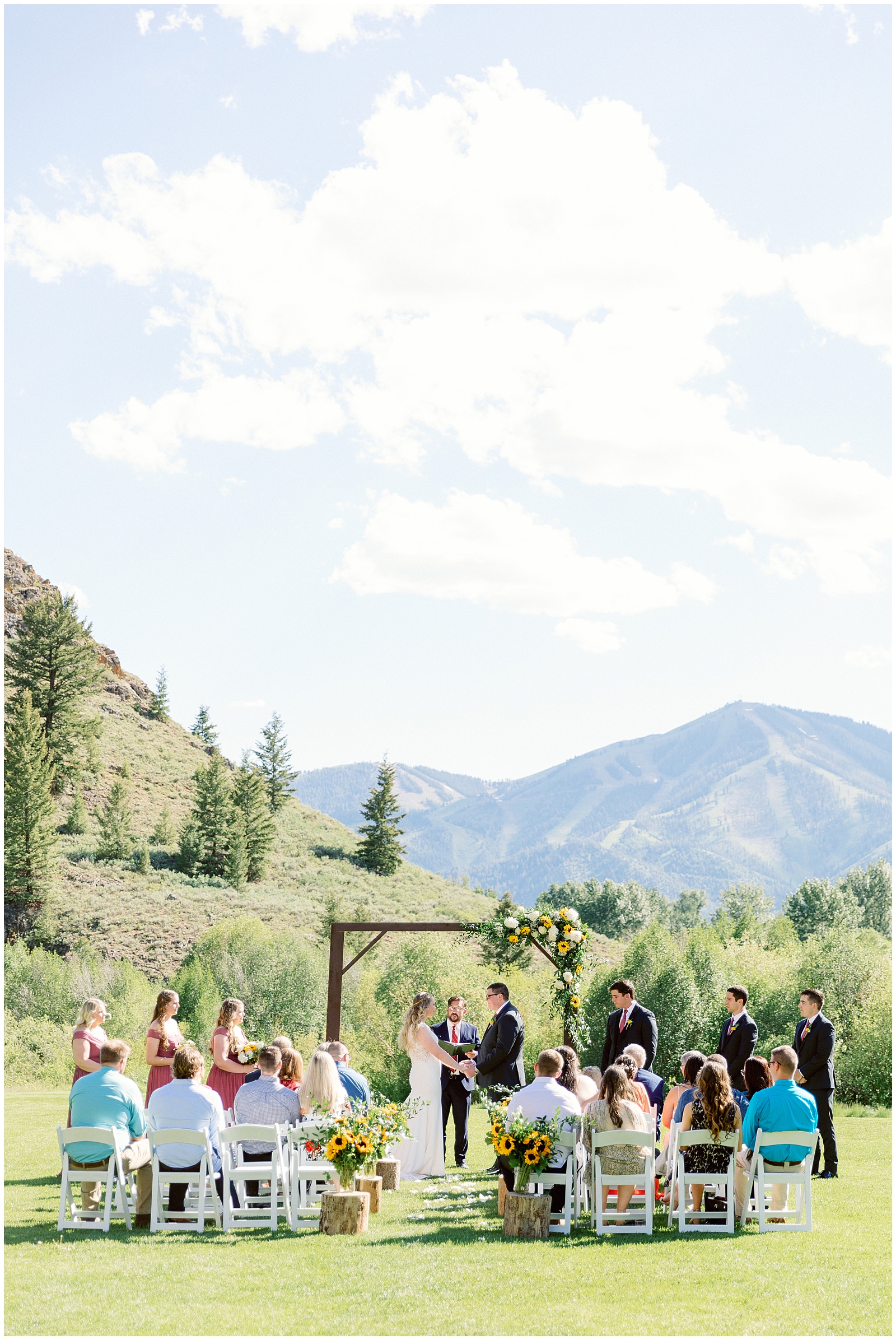 Gorgeous ceremony at Trail Creek Cabin Wedding in Sun Valley, Idaho
