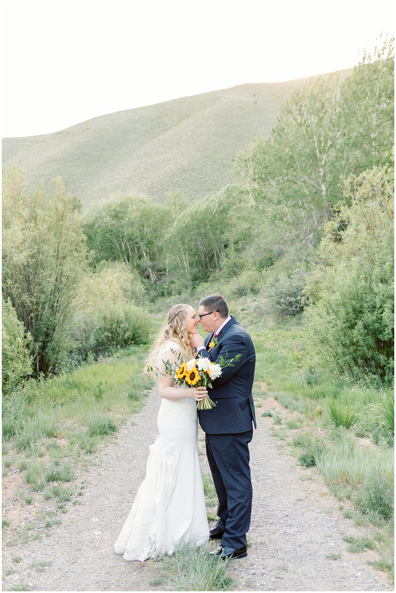 Sun Valley Wedding Trail Creek Cabin Husband and Wife Golden Hour Portraits