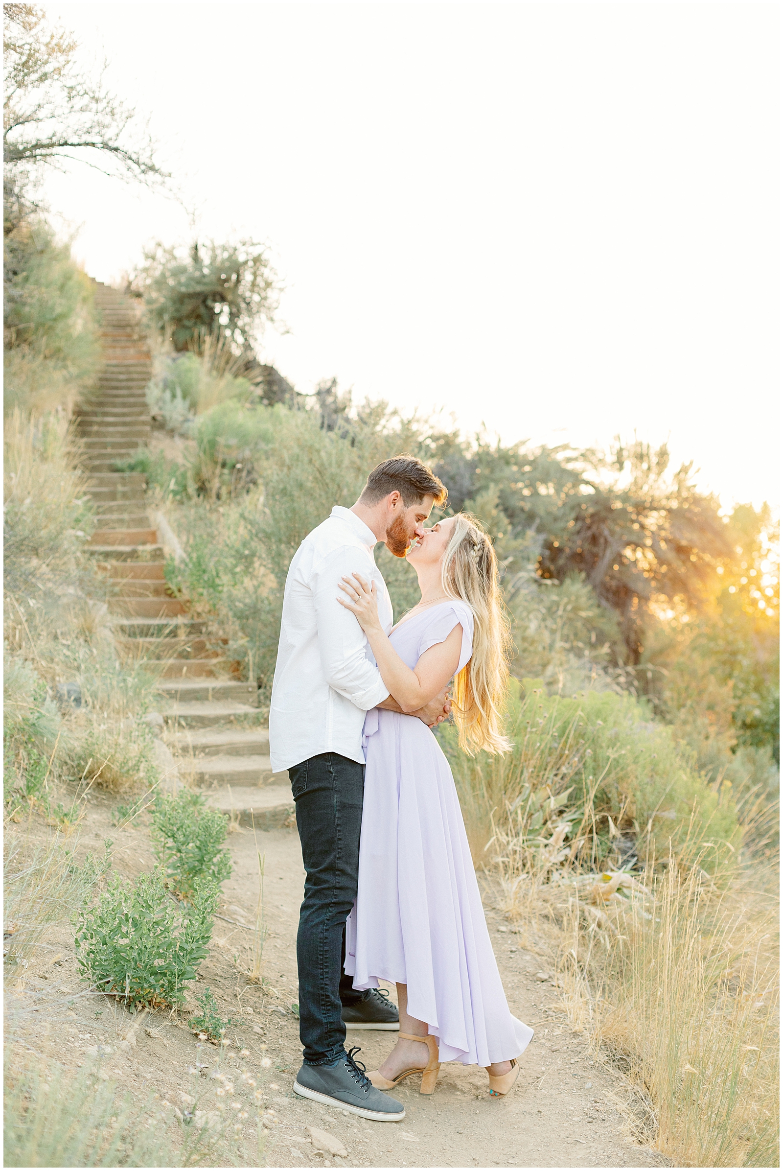 Dreamy Boise Foothills Engagement at Golden hour 