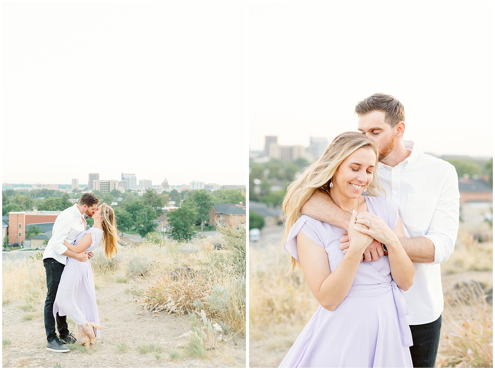 Dreamy Boise Foothills Engagement in Lilac
