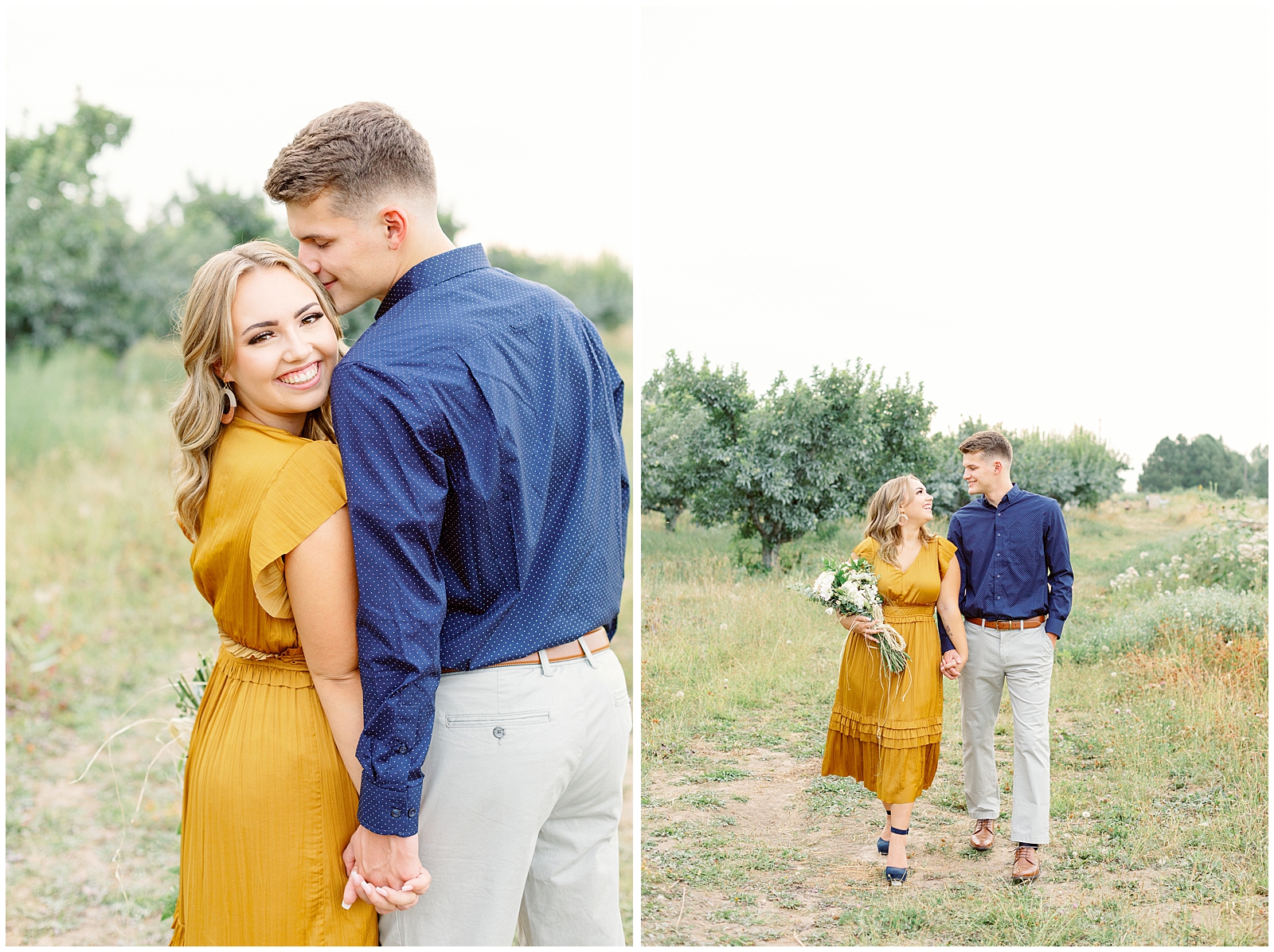 Dreamy Summer Orchard Engagement Session