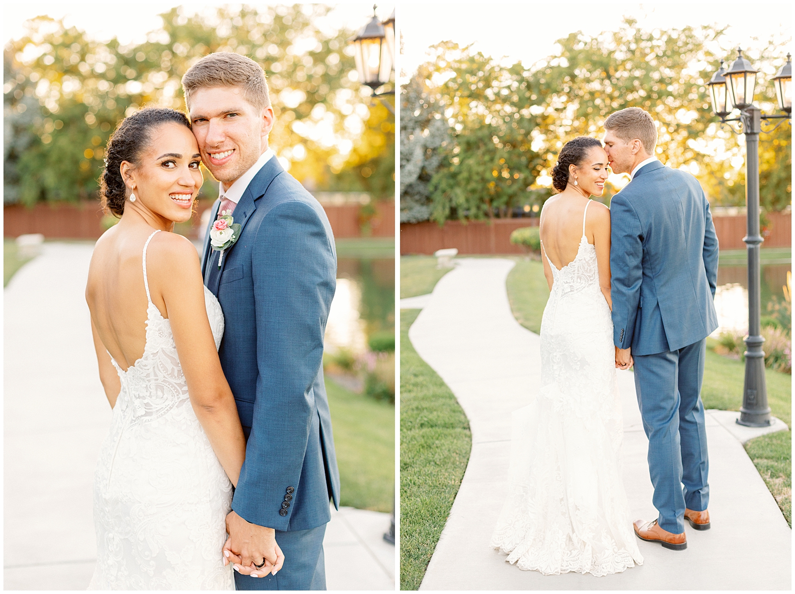 Dreamy Still Water Hollow Wedding Husband and Wife Golden Hour Portraits