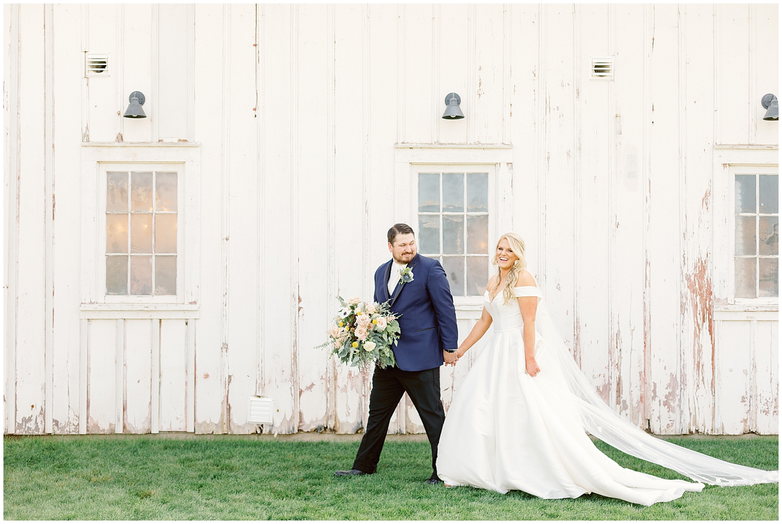 Timeless White Barn at Happy Valley Wedding Bride and Groom Portraits