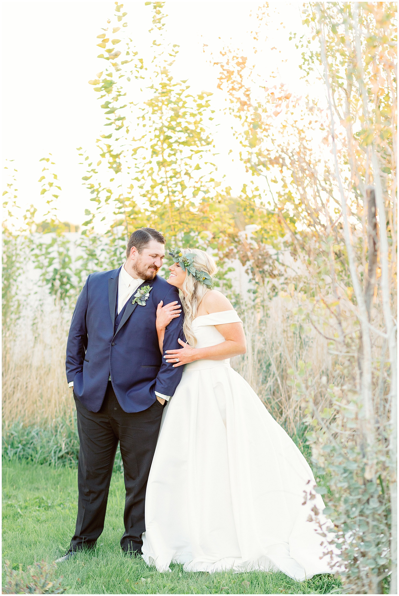 Husband and Wife golden hour portraits at White barn at Happy Valley