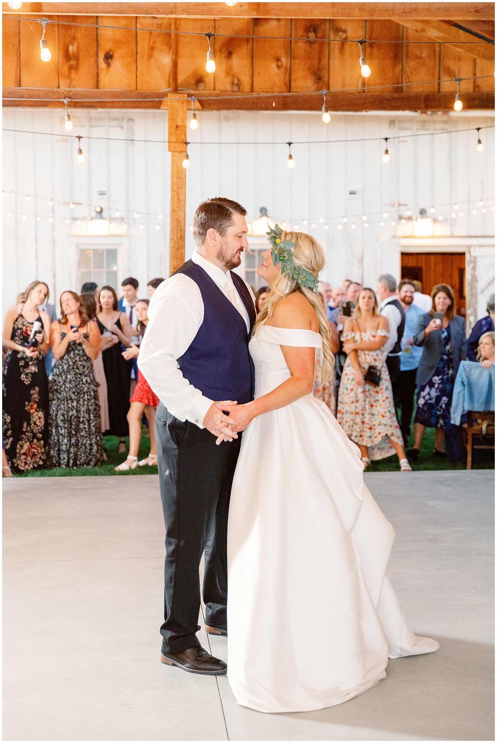 Bride and groom sharing their first dance