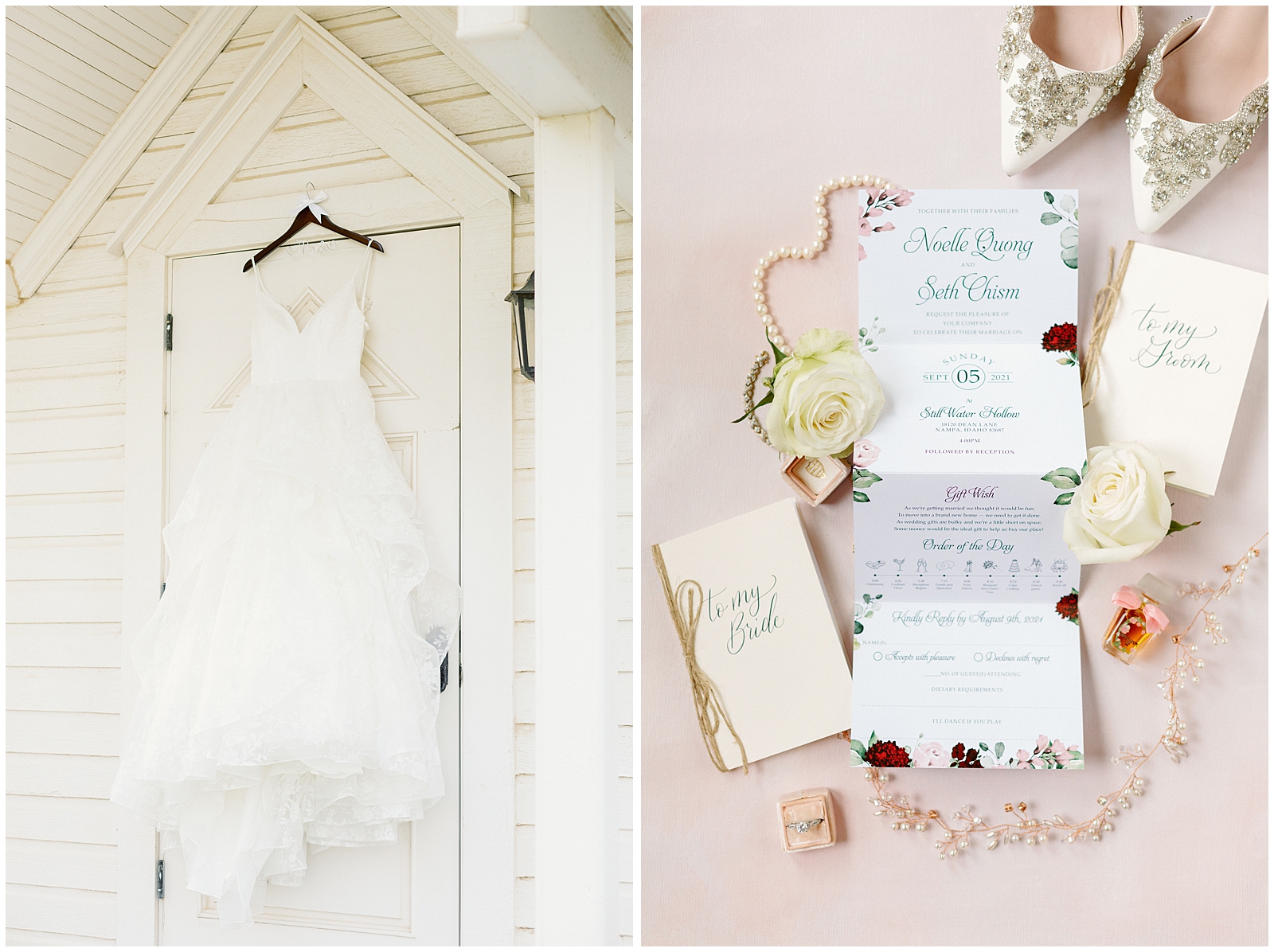 Whimsical Still Water Hollow Wedding Bridal Details