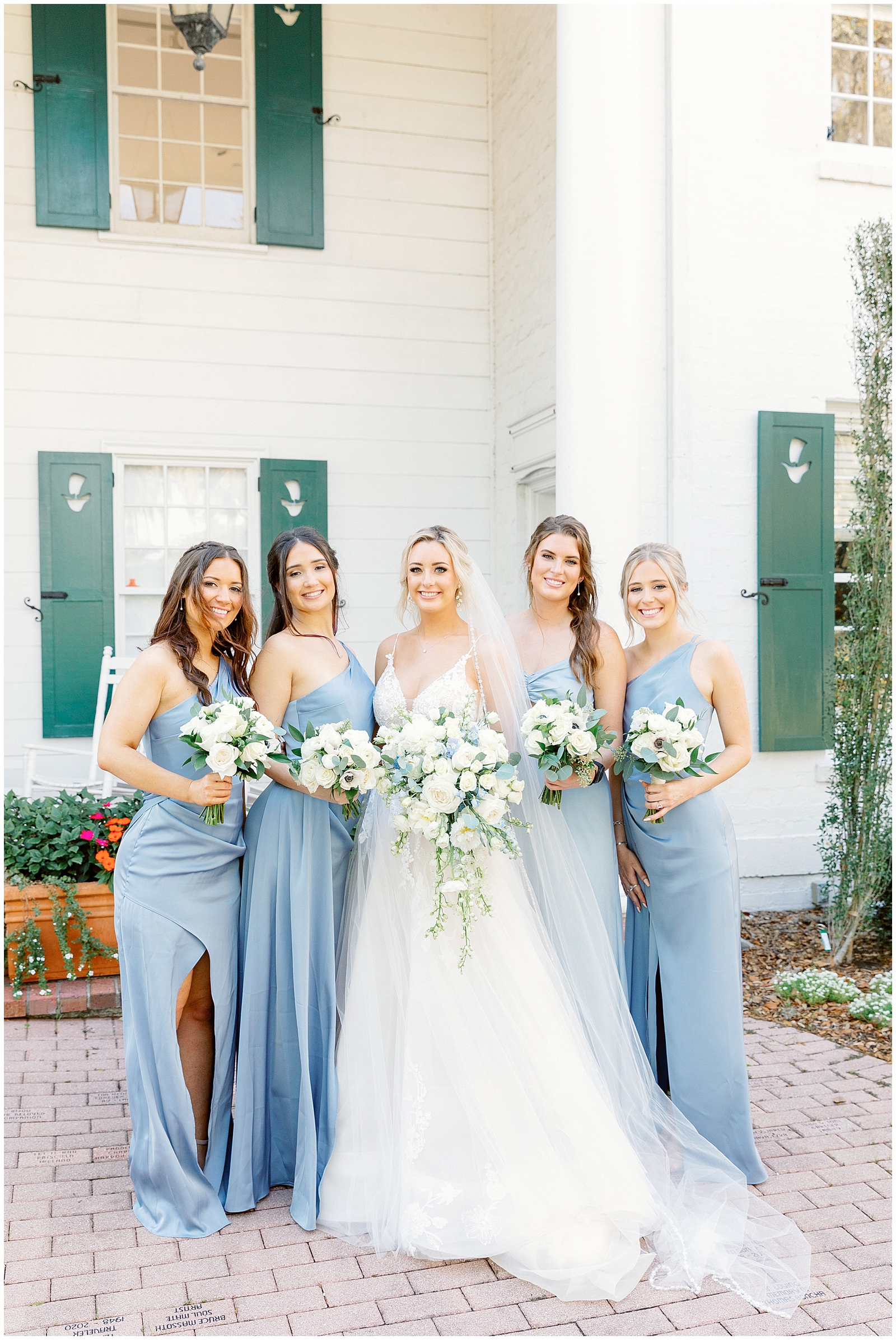 Bridesmaids in Silk Dusty Blue