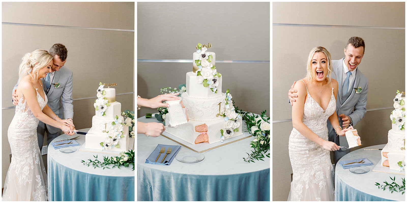 Marie Selby Gardens Florida Wedding Gender Reveal Cake Cutting