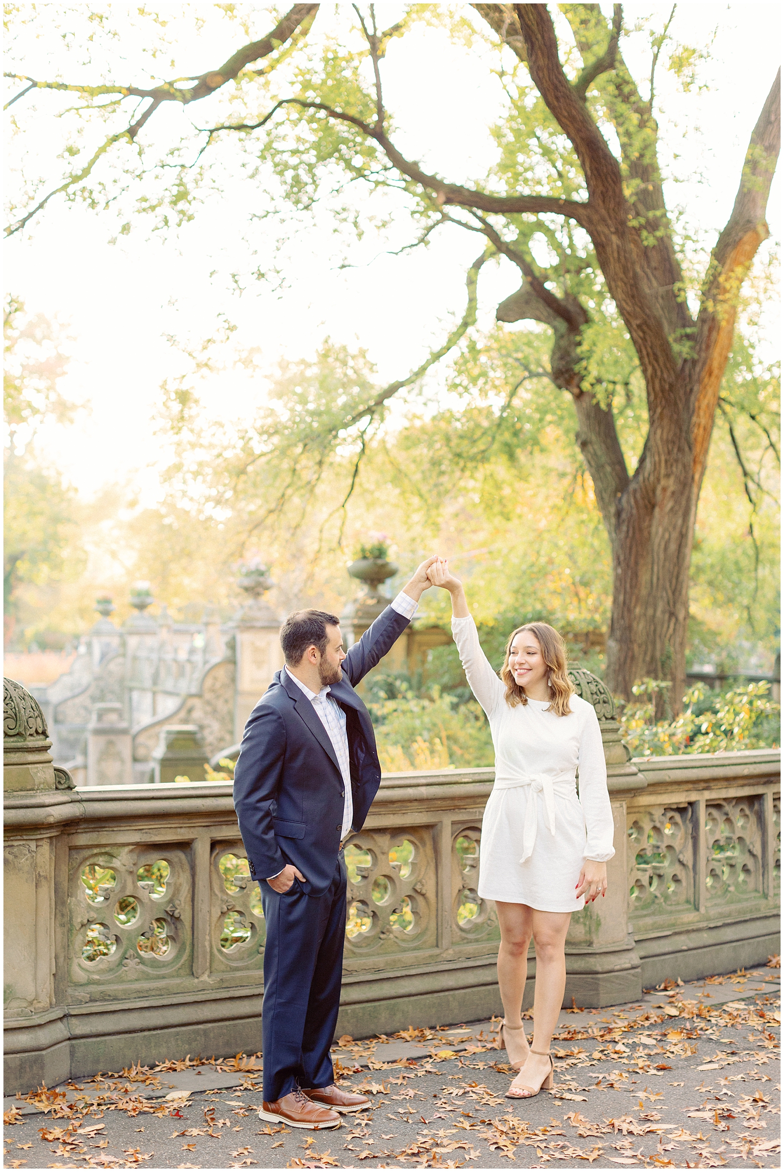 Fall NYC Central Park Engagement Bethesda Terrace