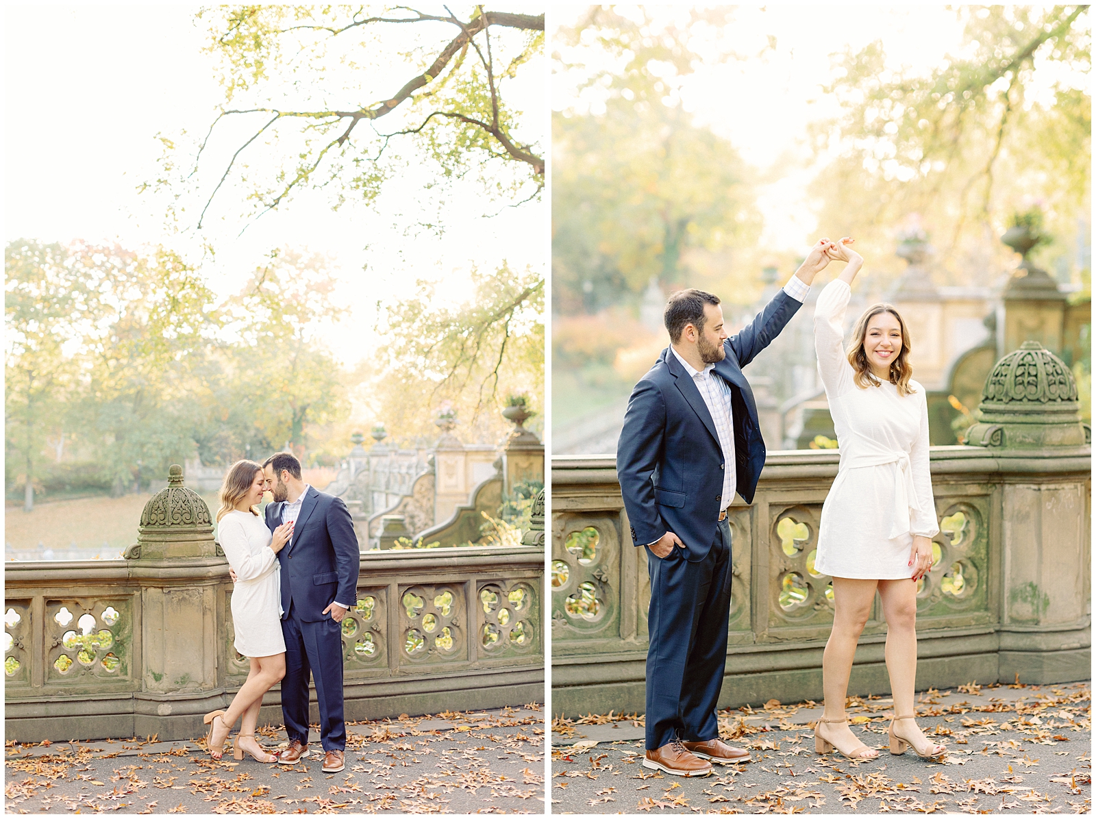 Fall NYC Central Park Engagement at Bethesda Terrace