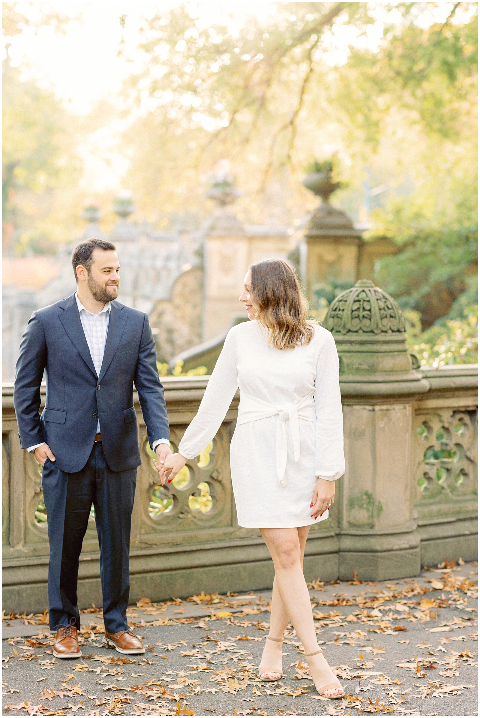 Fall NYC Central Park Engagement on Bethesda Terrace