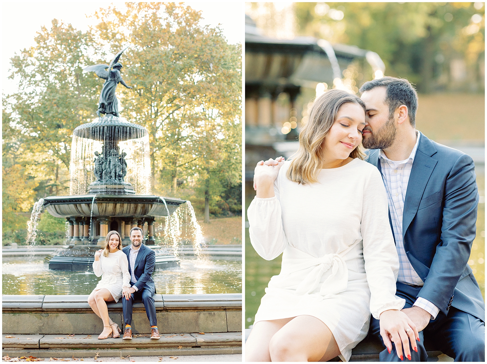 Fall NYC Central Park Engagement Bethesda Fountain