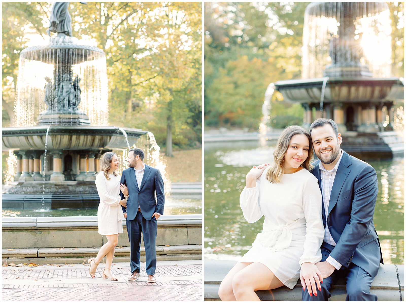 Fall NYC Central Park Engagement Bethesda Fountain